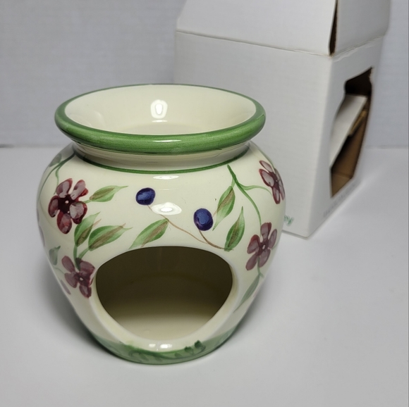 Lovely Handpainted Floral Butterfly Candle Wax Warmer Casa Vero by ACK NWT - Picture 7 of 9